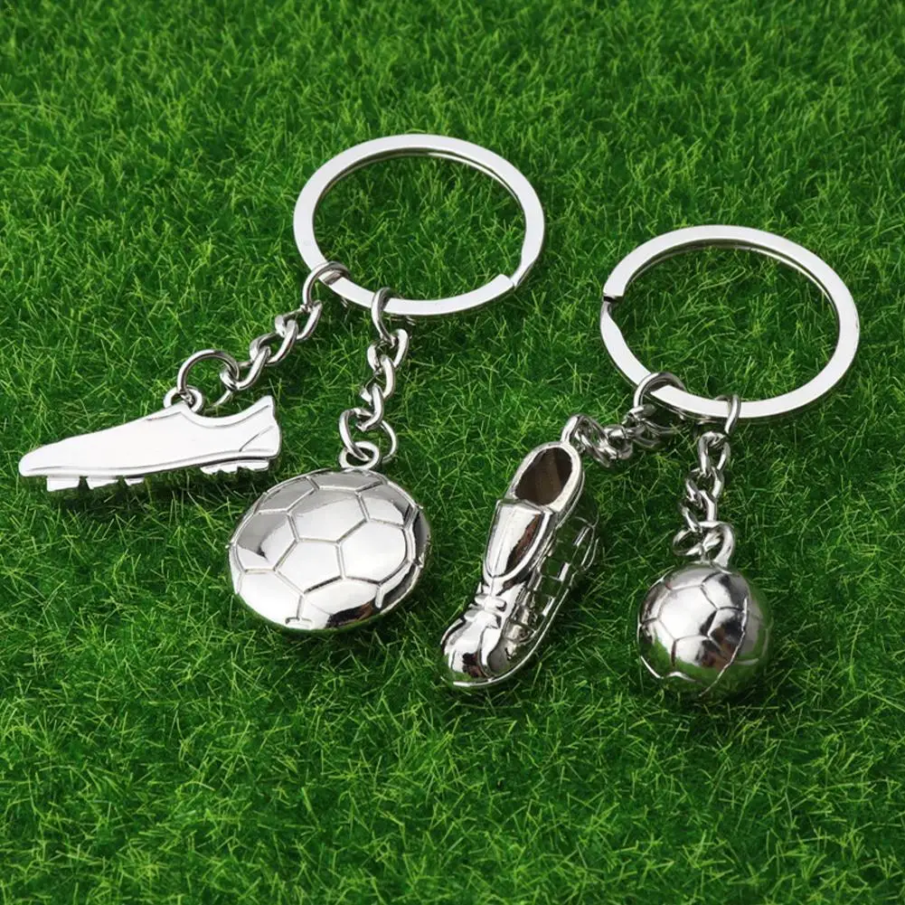 Fashion football Metal Keychain men gift Key chain Soccer Shoes and Football Car Key Gift party Keychains Jewelry