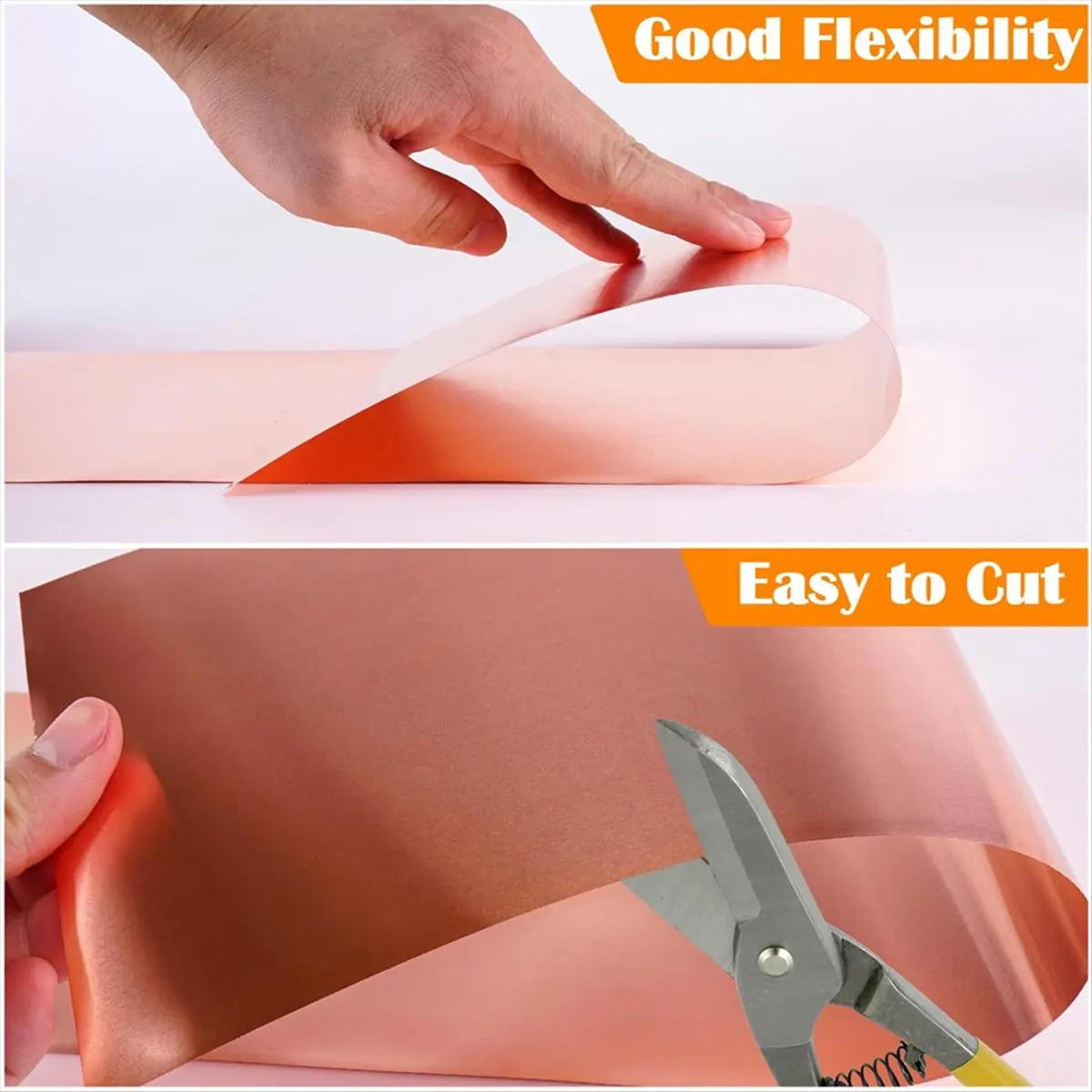 T32C New Copper Foil Sheet Roll, 6in X 5Ft Copper Sheet, 0.1mm Copper Flashing for House Repair & DIY Projects,6in X 5Ft