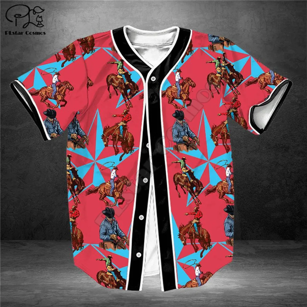 Cowboy Items Mandala Pattern Baseball Jersey Shirt 3D All Over Printed Baseball Jersey Shirts hip hop Tops