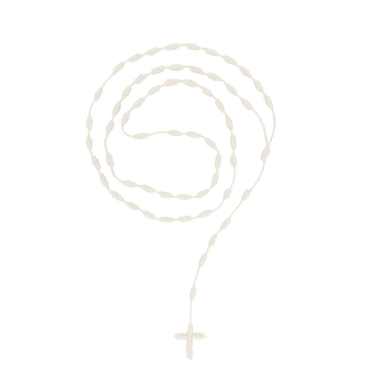 Sturdy Handwoven Crossing Knot Rosary Necklace for Spiritual Trendy Women Ladies