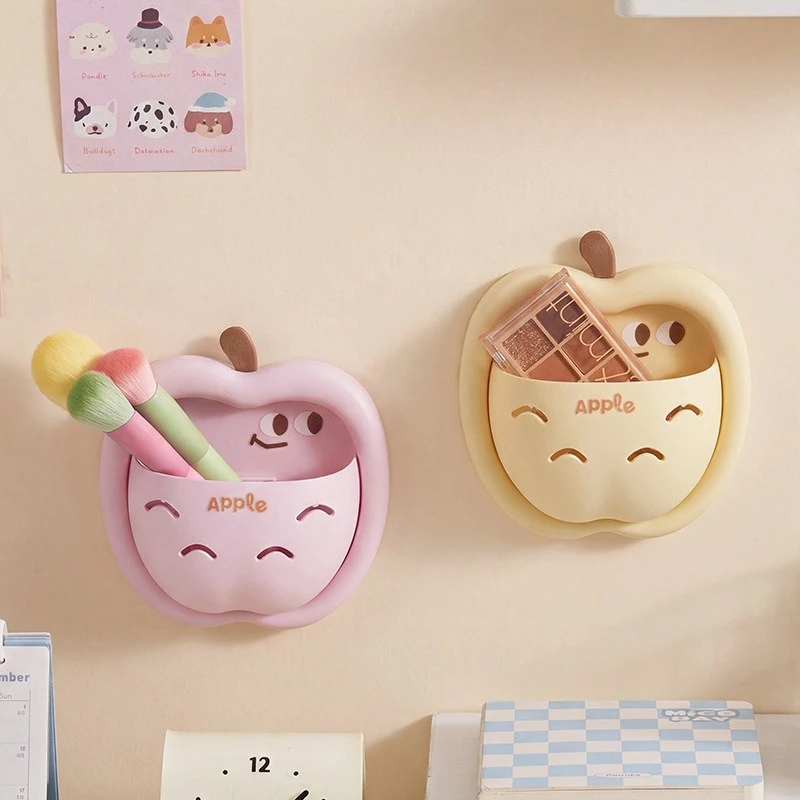 Cartoon Toothbrush, Toothpaste, Wall-mounted Finishing Rack, Bathroom Drain, No Punching, Washstand, Makeup Brush Rack, Children