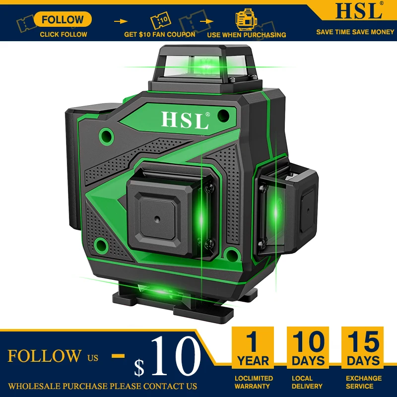 SHL 16 Lines Green Laser level 4D Self-leveling 360 Horizontal And Vertical powerful optical leveler construction tools HSL-011