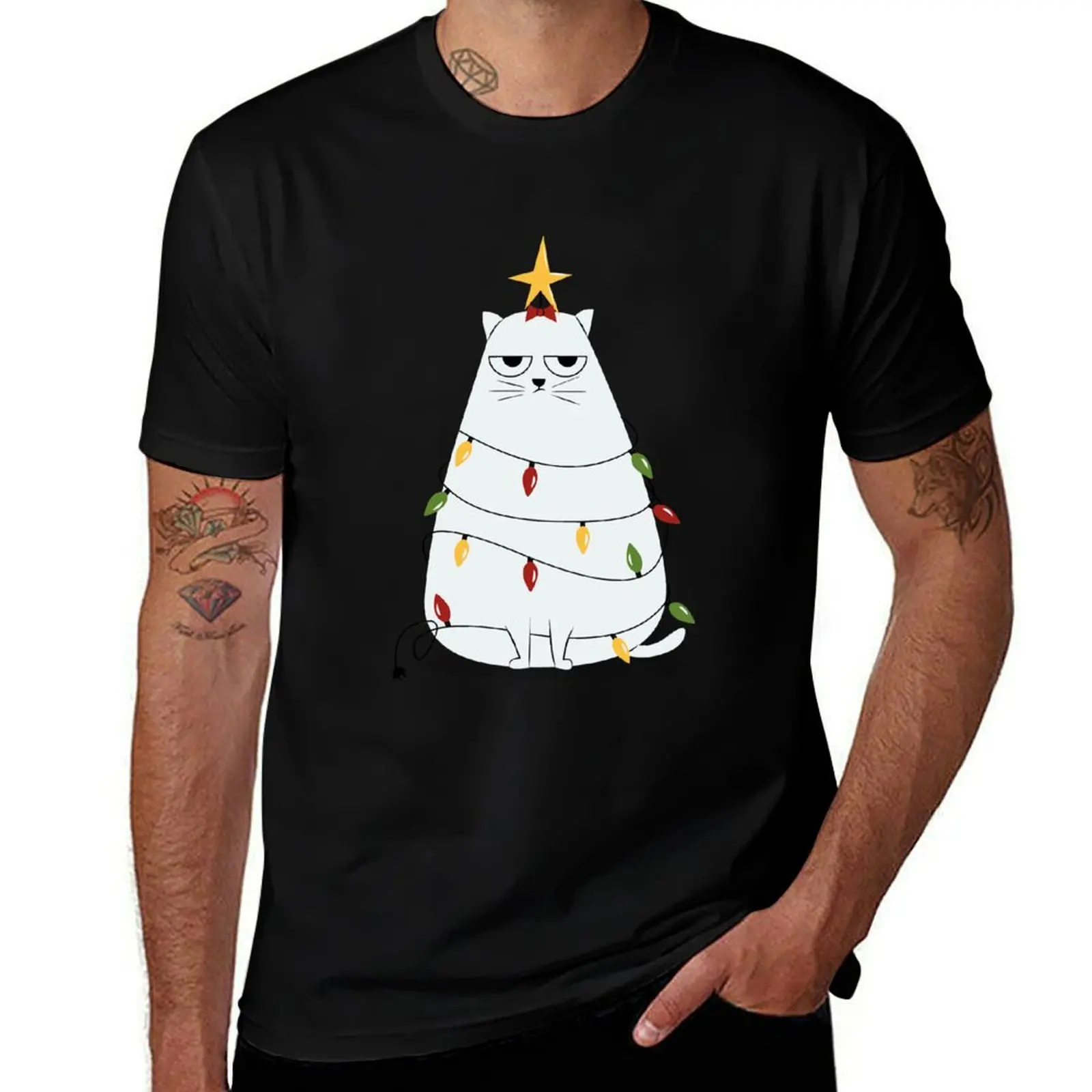 Grumpy Christmas Cat T-Shirt t shirts for man pack cotton man t shirt graphic t shirts designer T-Shirt