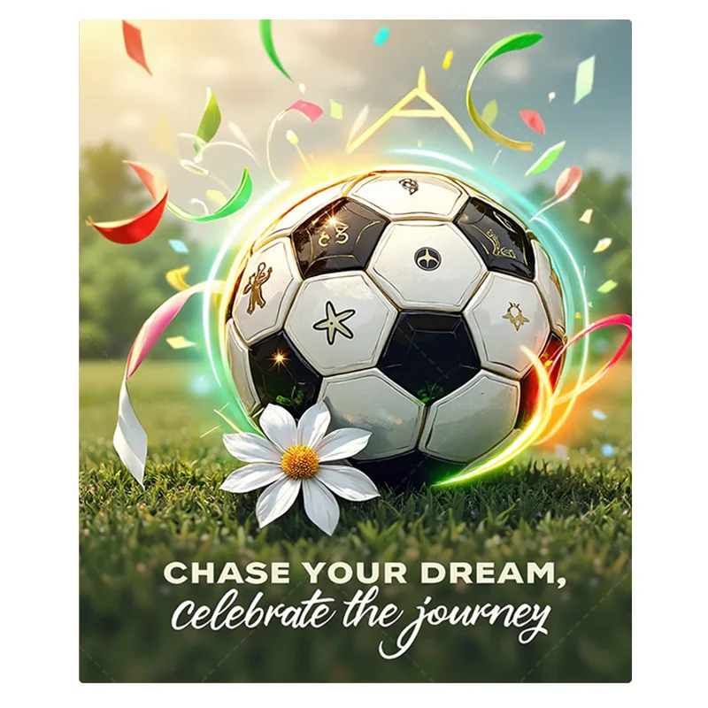 1 قطعة بطانية الفانيلا "بطانية أحلام كرة القدم: مطاردة حلمك، احتفال بالرحلة"