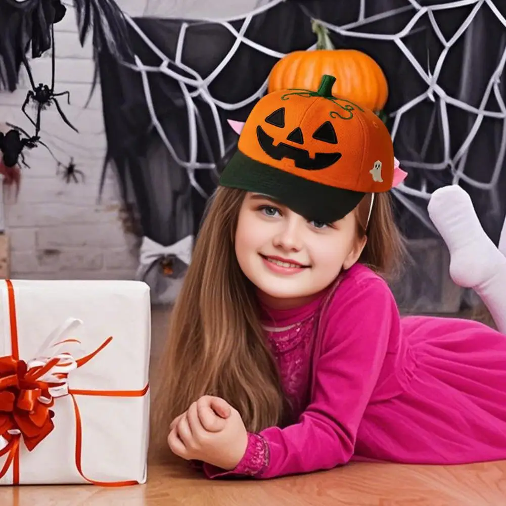 

Pumpkin Face Embroidered Cap Durable Outdoor Cap Embroidered Pumpkin Face Baseball Cap for Halloween Parties Outdoor Activities