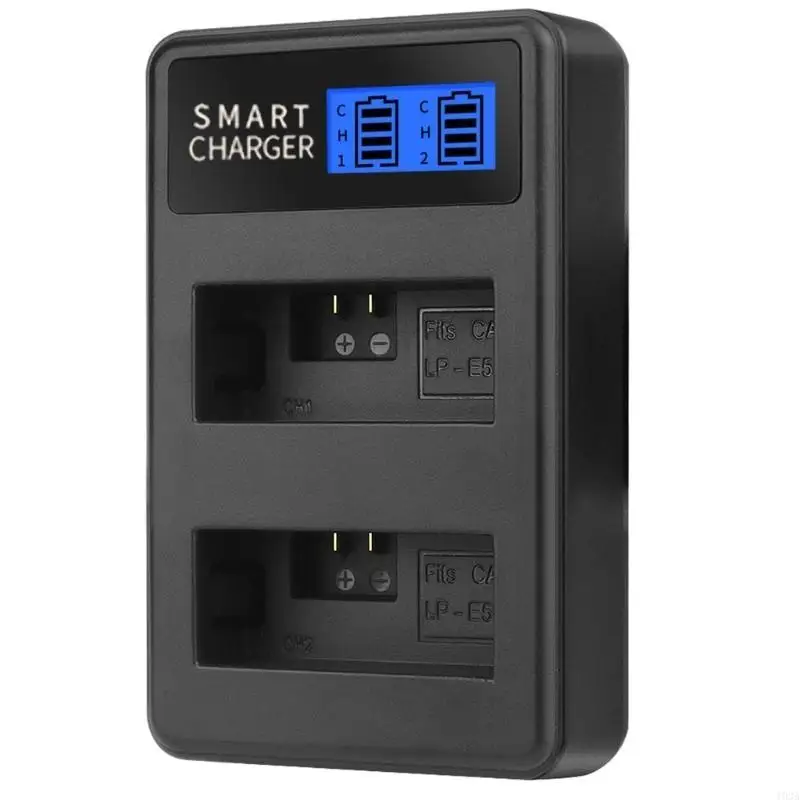 LP-E5 Dual LCD USB Battery for EOS XS ، T1I ، XSI ، 1000D Camera مدعومًا للسفر 193A