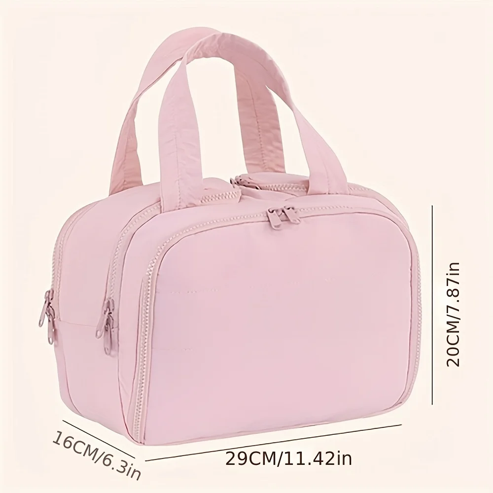 Travel Organizer Large Capacity, 4-Door Portable Toiletry & Medication Bag with Zipper for Vacation Daily Use