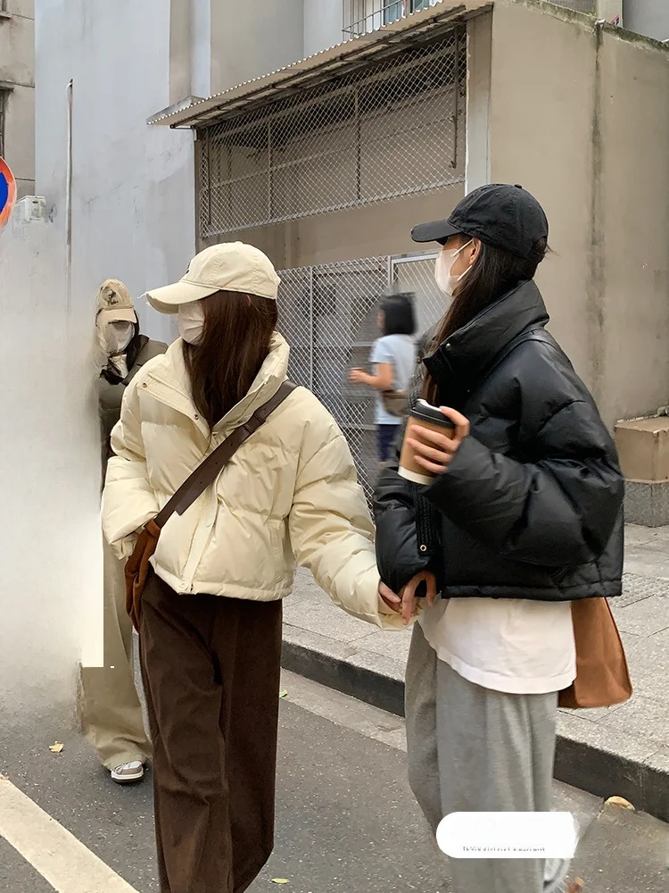 

Lightweight Thin down Jaet Women's Autumn Winter New Sle Small Size Thiened ort Bread Sle Top Coat Trendy