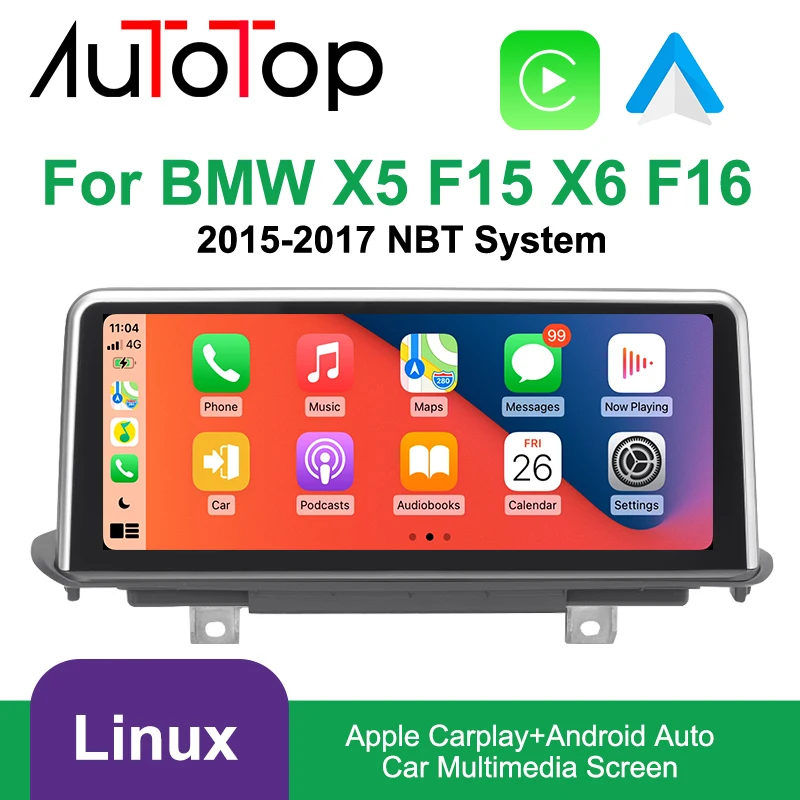 Image of AUTOTOP 10,25 "Wireless CarPlay Android Auto Auto Multimedia Touchscreen Für BMW X5 F15 X6 F16 2014-2017 NBT Linux Spiegel Link