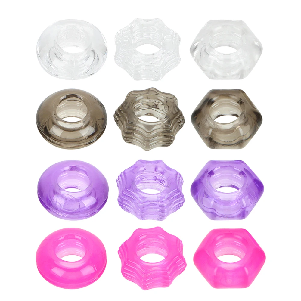 3pcs Set Jelly Penis Rings For Men Cock Extender Enlargement Male Masturbator Medical Delay Ejaculation Sex Toys Adult Couple