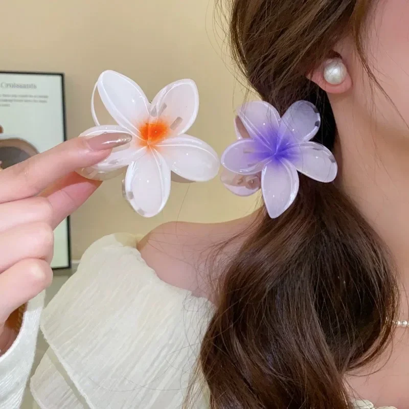 Boheemse strandvakantie lelie bloem haarklauw zoete haarclip voor vrouwen bloemenklauwen mode meisje accessoires cadeau