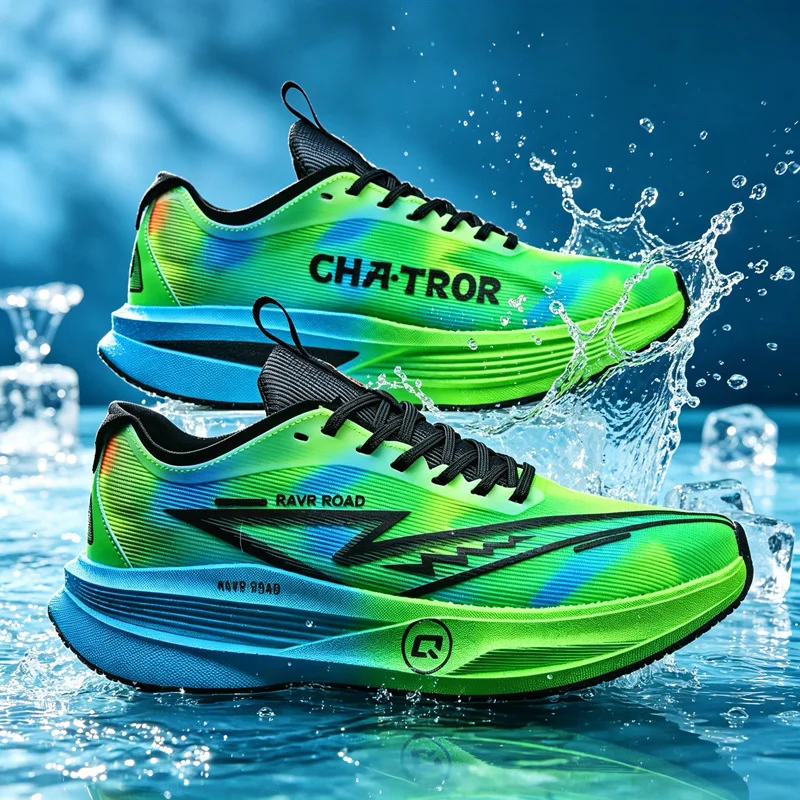 Mens Running Shoes Carbon Plate Cushioned Sneakers Women Breathable Mesh Athletic Training Shoes Non-Slip Racing Jogging Shoes