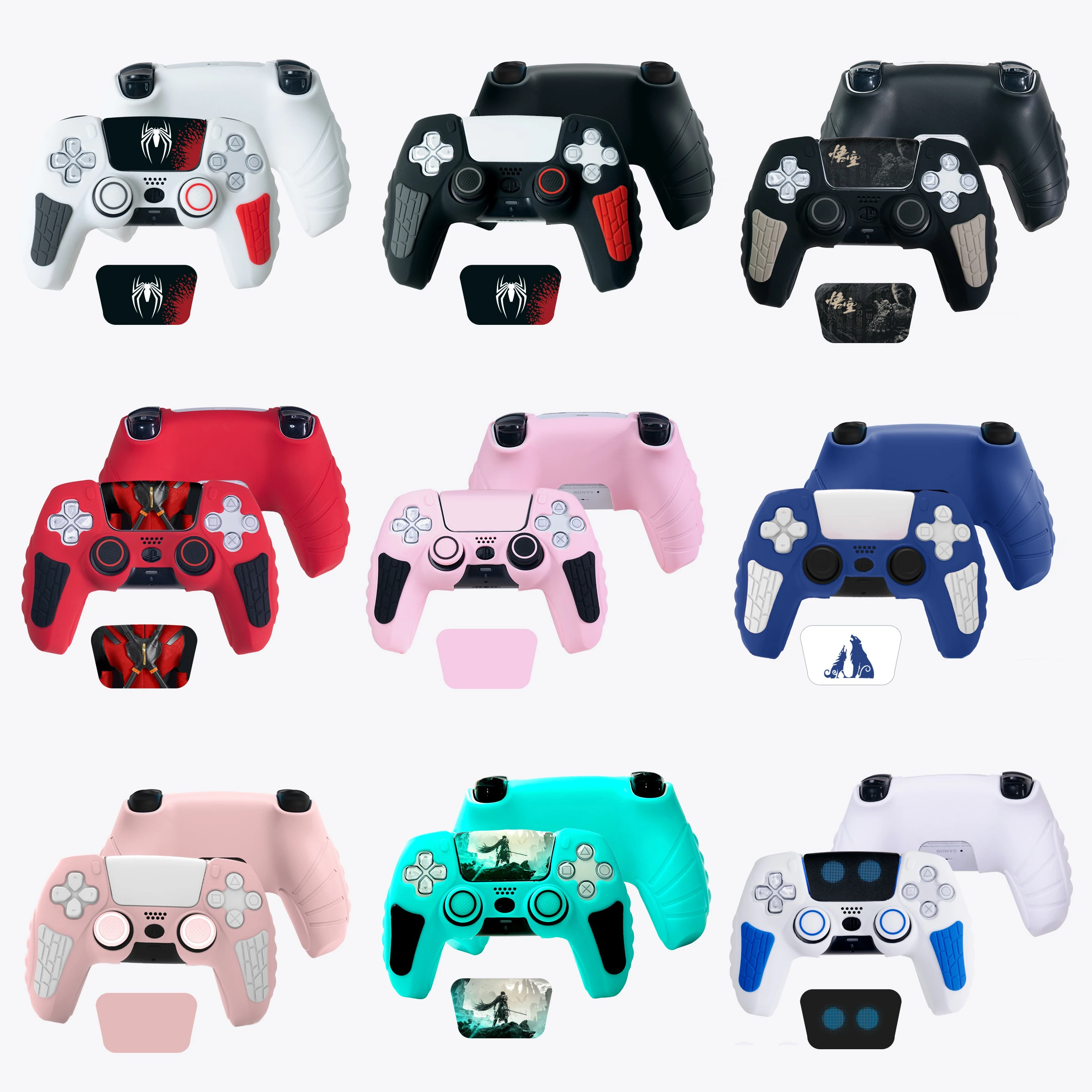 Autocollant de protection souple en silicone antidérapant, étui pour manette de jeu Sony Dualsense 5 PS5, capuchon de poignée de anciers de pouce, housse de pare-chocs