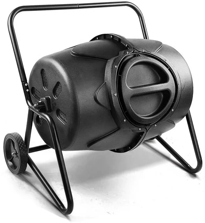 new Large Capacity 170L Garden Yard Leaves Compost Rotary Bin Dual Plastic Tumbler Composter