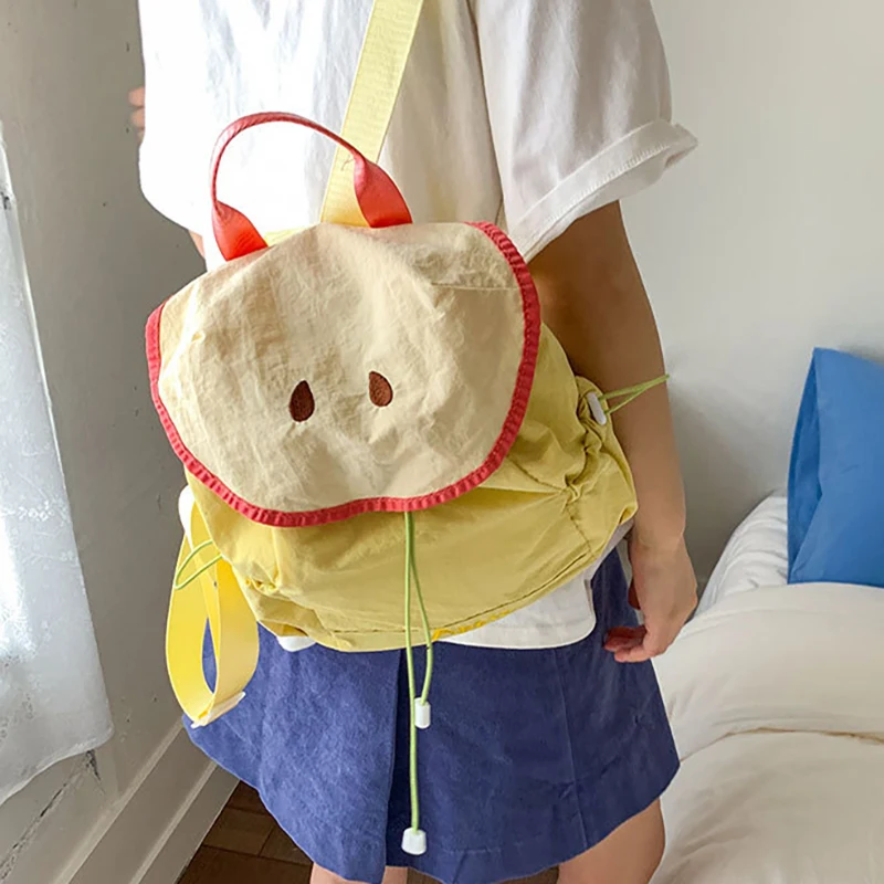 HAEX Macaroon Women Backpacks 2025 Kawaii Fruit Light Nylon Mochilas Para Mujer Casual Daily Outgoing Dopamine Bag Female