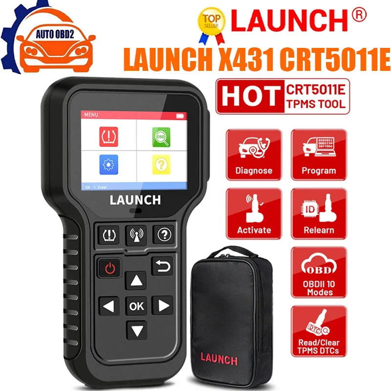 

LAUNCH CRT 5011E TPMS Sensors TPMS Programming Diagnostic Tool Read/Erase DTCs Relearn/Tire Pressure Monitoring Device