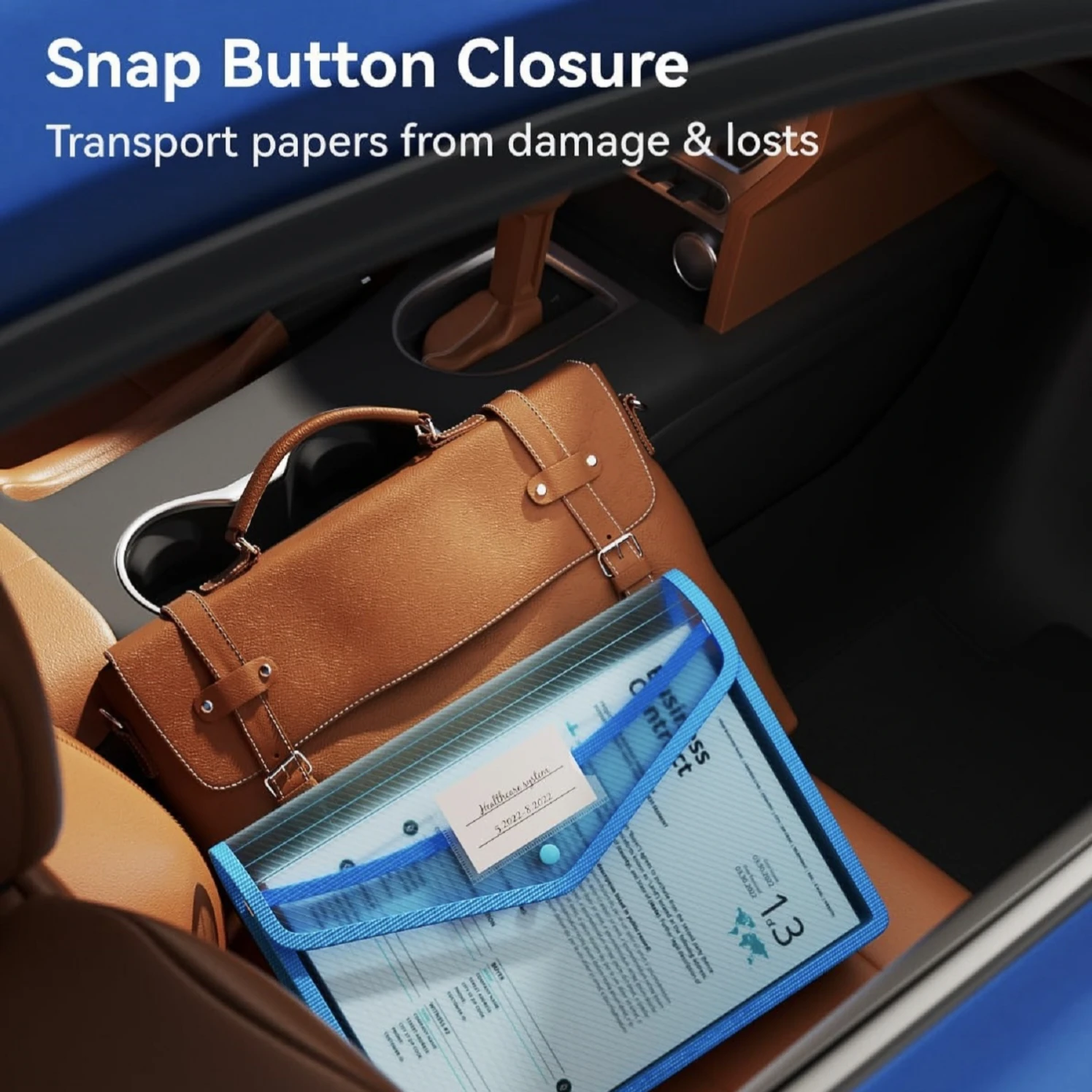 Makeasy Plastic Expanding File Folder Clear envelopes with Snap Closure No Dividers Large CapacityAssorted Colors, Fit Letter/A4