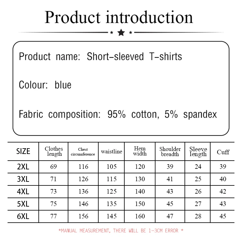 Plus-size women's summer casual short-sleeved T-shirt pure cotton fabric printed top round neck commuter wear comfortable