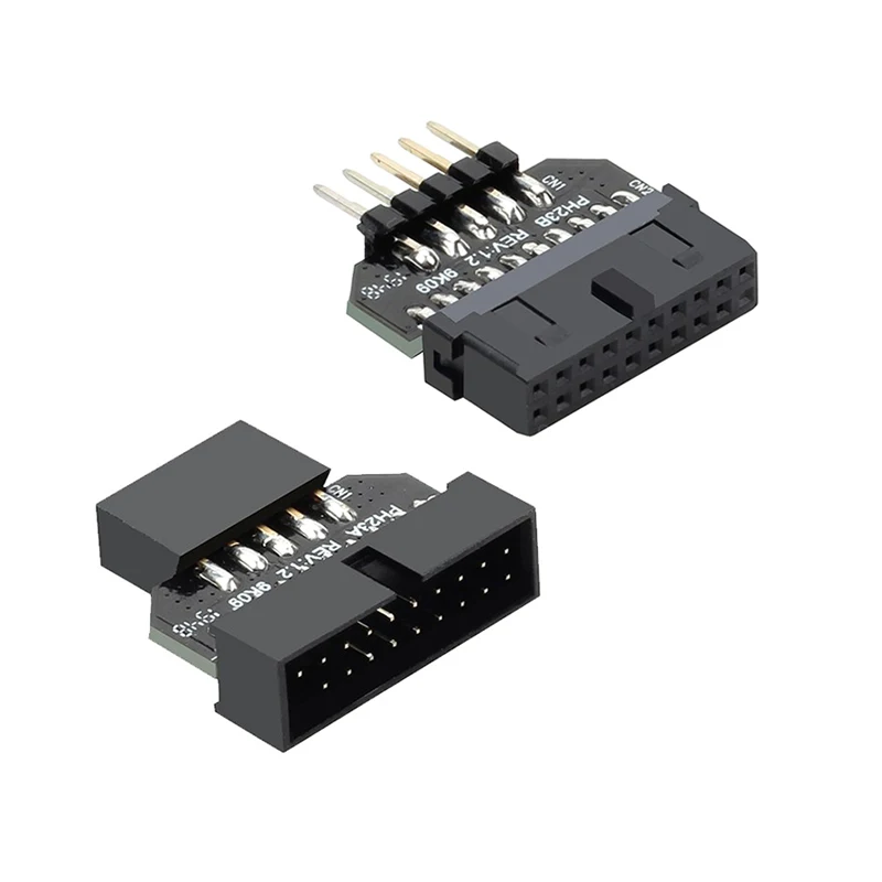 USB2.0 9pin إلى USB3.0 19pin اللوحة الأمامية المكونات في موصل اللوحة الأم للكمبيوتر USB 3.0 19/20pin إلى USB2.0 9pin محول محول