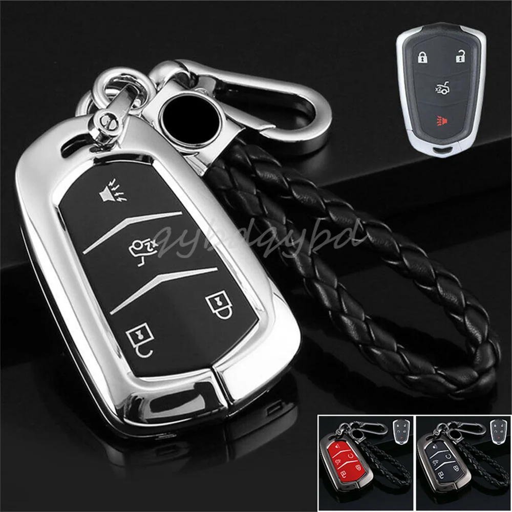 Zinc Alloy Smart Key Fob Cover Case Skin Shell Holder Bag Protector For Cadillac ATS CT6 XT5 Escalade Accessories Styling