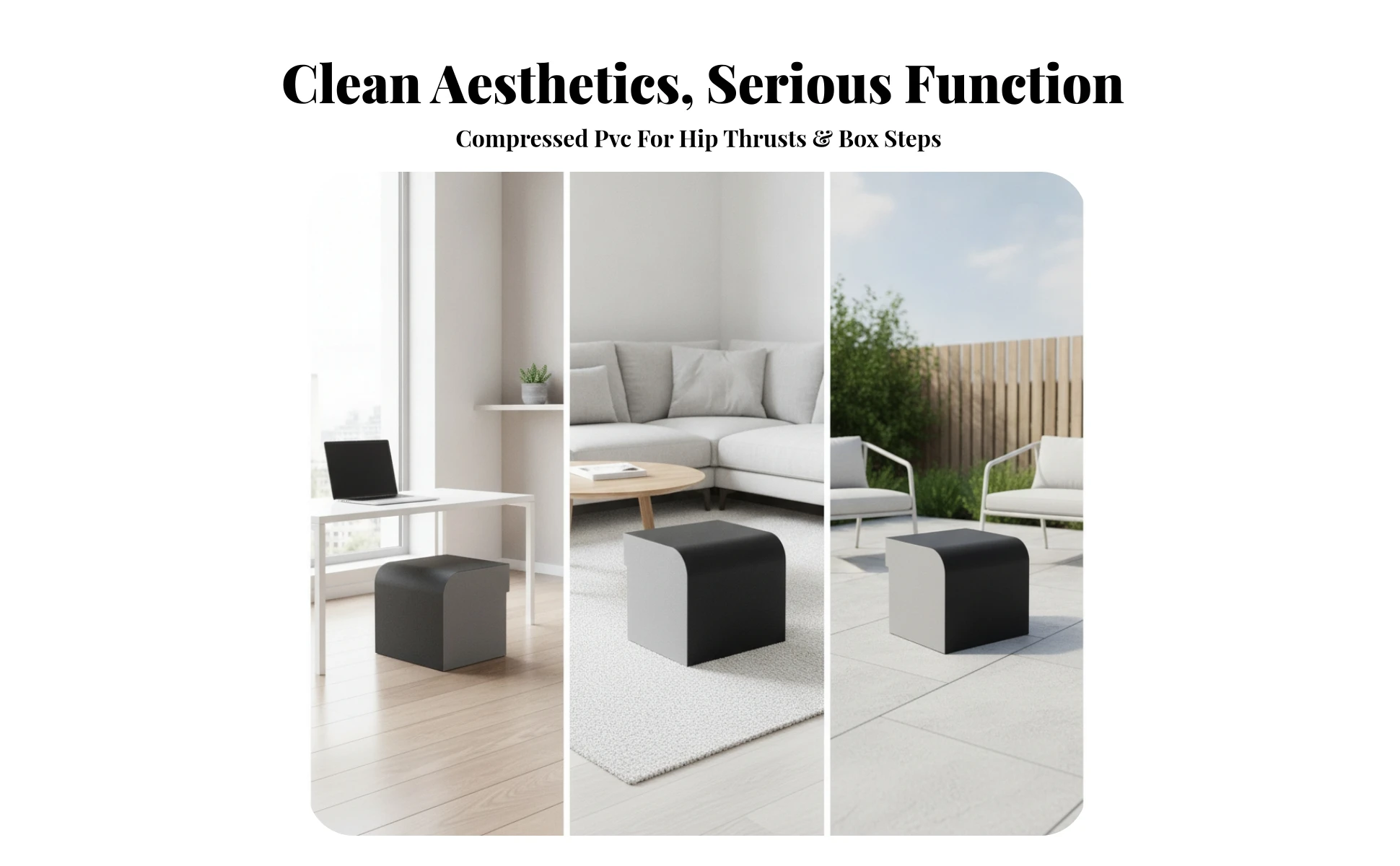 Hip Thrust Box with Padded Top Compact Hip Thrust Box Fitness Equipment Anti-Slip for Home Gym