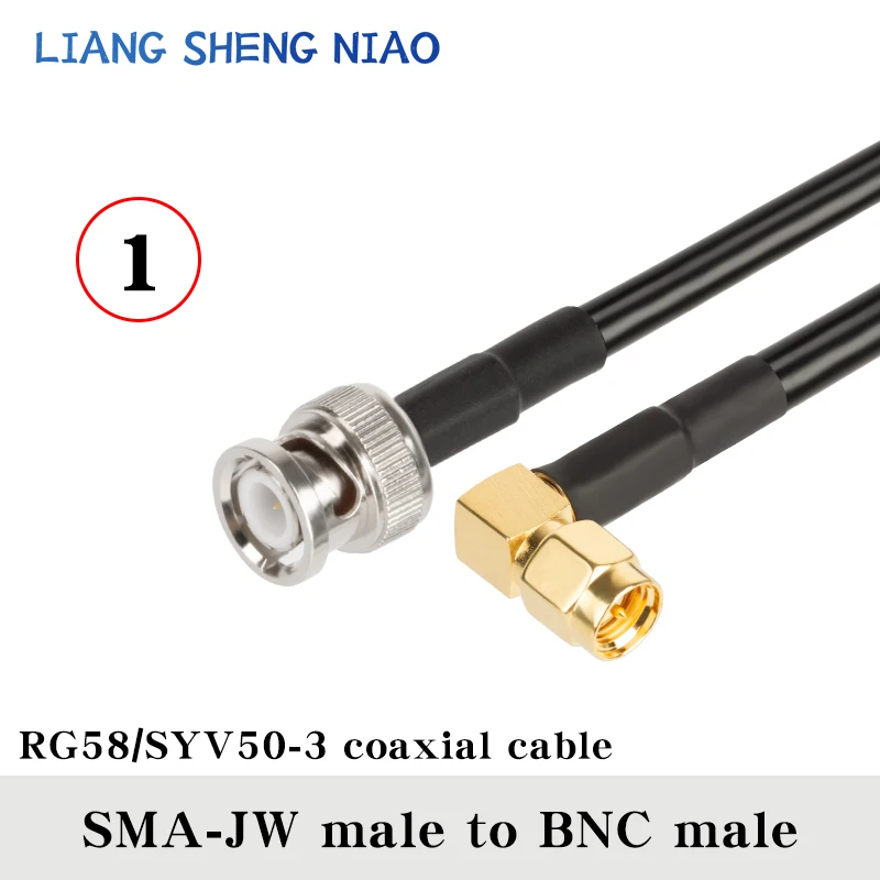 Cable RG58 BNC macho a enchufe macho SMA, adaptador de conector de extensión RF de 50 Ohm, puente RF Pigtail sma a bnc de 0,3 m-30m