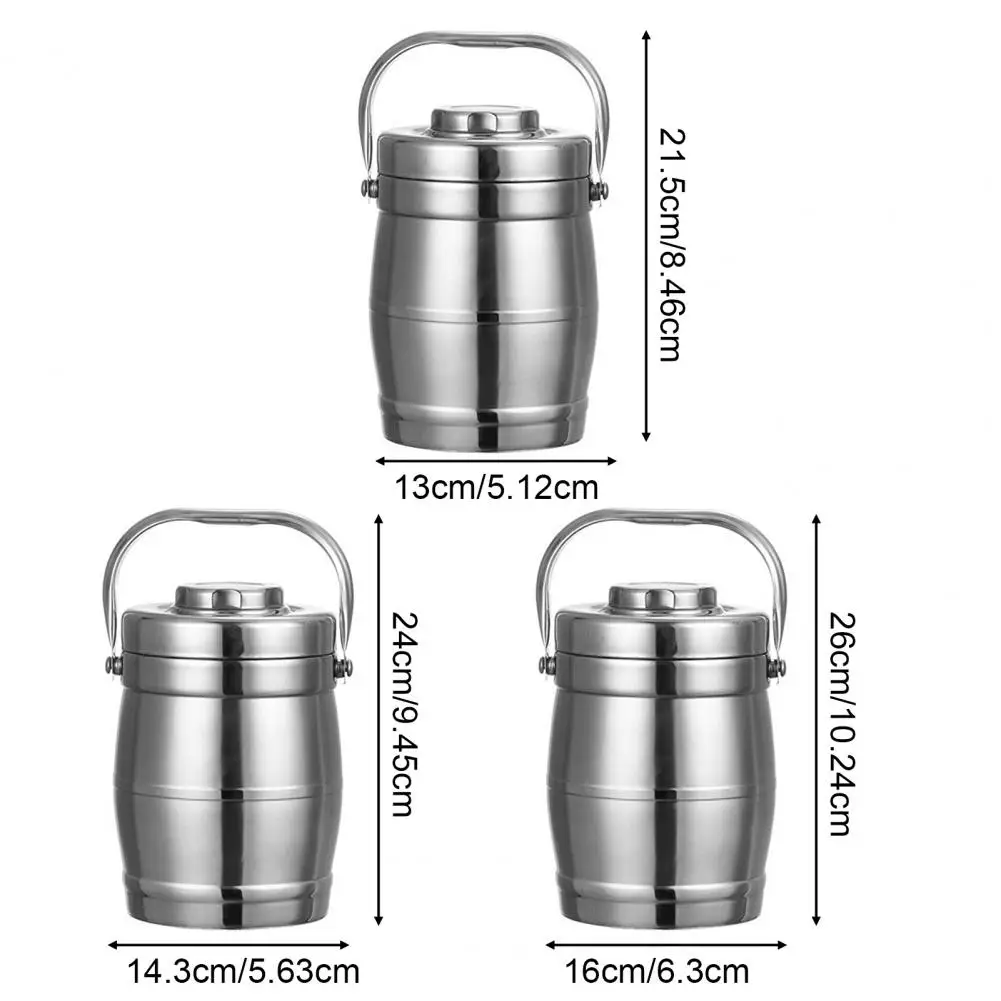 Stainless Steel Double-Wall Vacuum Insulated Lunch Box Large Capacity Thermal Food Container for Office Workers And Students