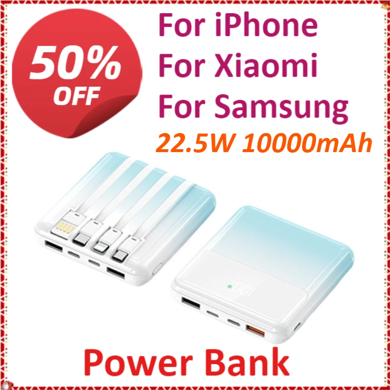 

22.5W 10000mAh Portable Power Bank Fast Charging For iPhone For Xiaomi For Samsung With USB Type C / Lightning / Micro USB