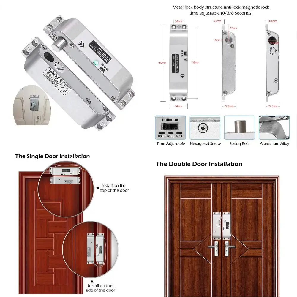 

Versatile Electronic Mortise Lock with Time Delay - Fail-Secure Access Control