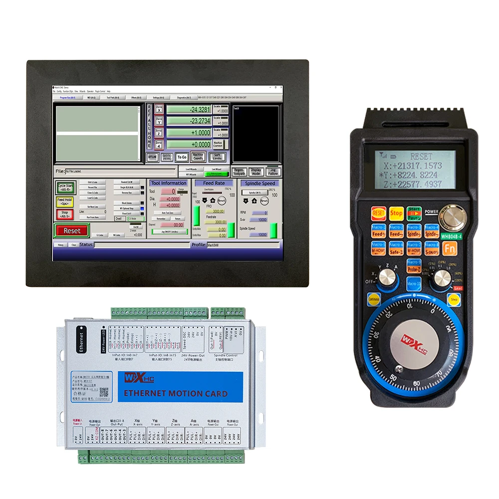 

Complete 15Inches Touch Screen CNC System Kit Control Card + WHB04B Wireless Mpg +Control Panel for Milling Machine CNC Router