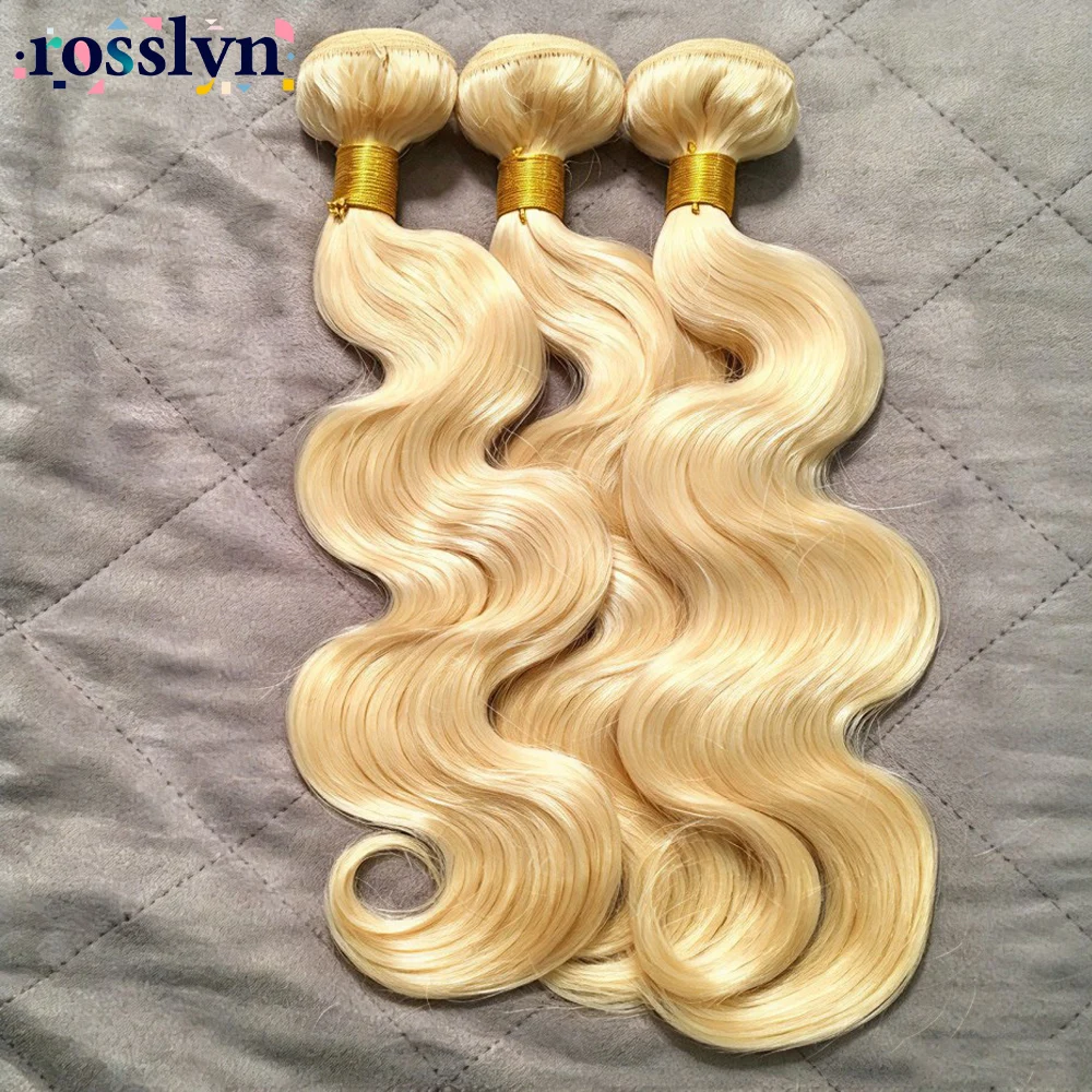10-30 Inch Body Wave Honey Blond Human Hair Bundles Brazilian Virgin Human Hair Weaving Double Drawn Remy Human Hair Extension Weft 613