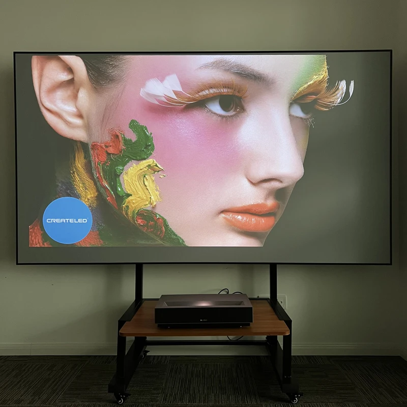 2024 Economic Grey Diamond UST Projection Screen 60 - 150 Inch with 1cm Bezel for 4K Ultra Short Throw Laser Projector