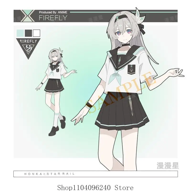 

Honkai: Star Rail Firefly Cosplay Costume Jk Short Skirt T-shirt Sailor Suit Autumn Winter Fashion Casual Unisex Mascot Gift