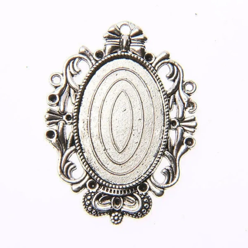 

Tibetan Silver Plated Crown Oval 20*30mm Cabochon Settings 2pcs EF3572 Beads for Jewelry Making