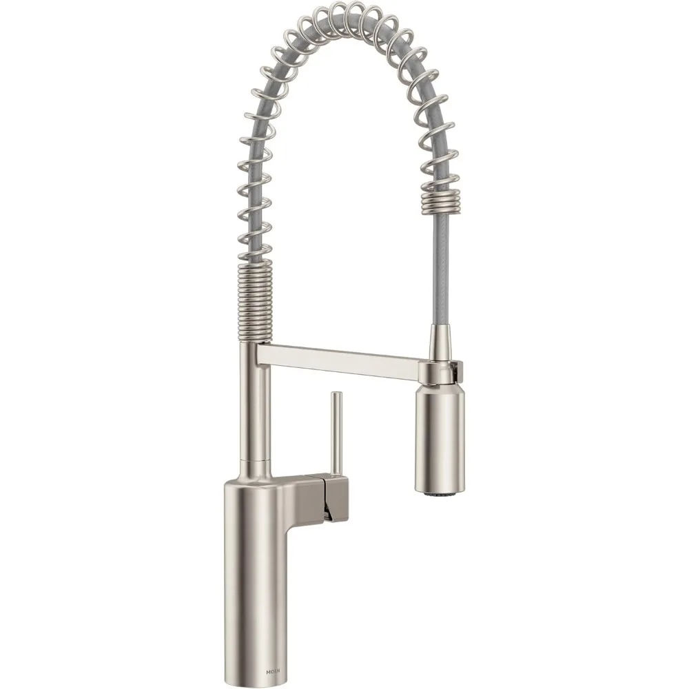 Moen Inara Spot Resist Stainless Steel Single-Handle Pre-Rinse Spring Pull-Down Kitchen Faucet dengan Power Boost Model 87863SRS