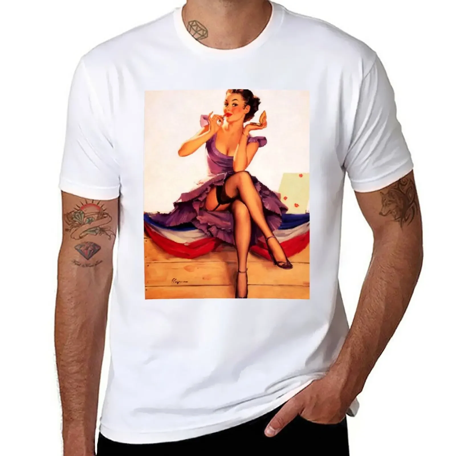 Pin-Up Girl - Elvgren - Vintage T-Shirt anime cute clothes customs design your own mens clothing