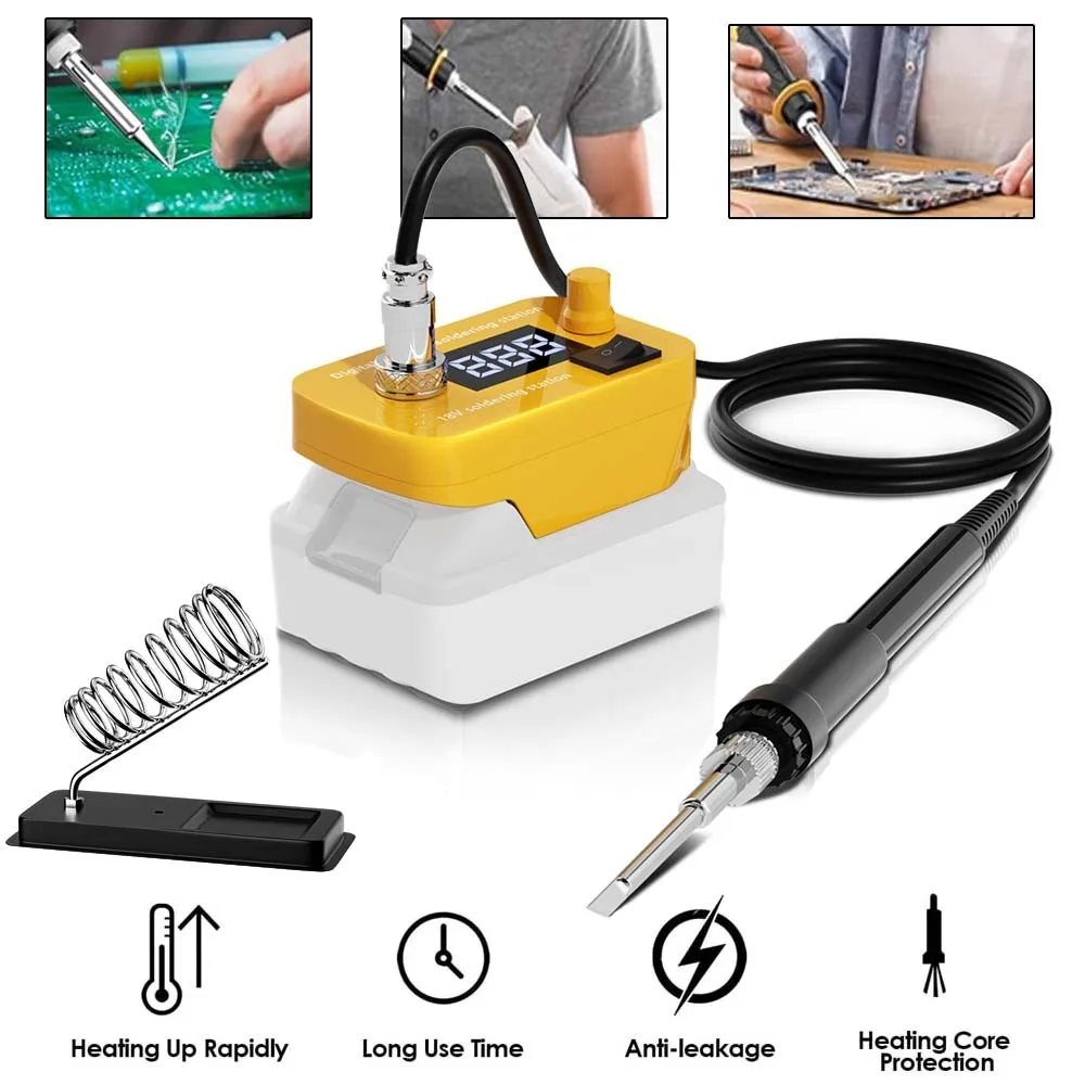 60W Electric Soldering Iron For DEWALT 18V Battery Adjustable Temperature Soldering Station For DIY Circuit Board Repair Tools