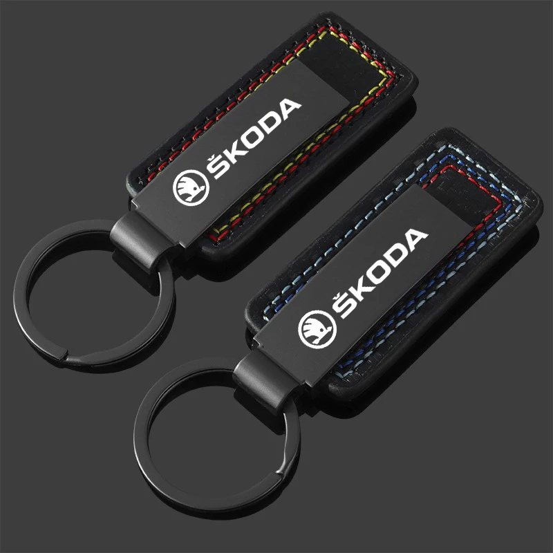 Metal Car Key Chains Ring Holder for Skoda Octavia Kodiaq Fabia Superb A5 A7 Kamiq Karoq Rapid Yeti Spaceback Auto Accessories
