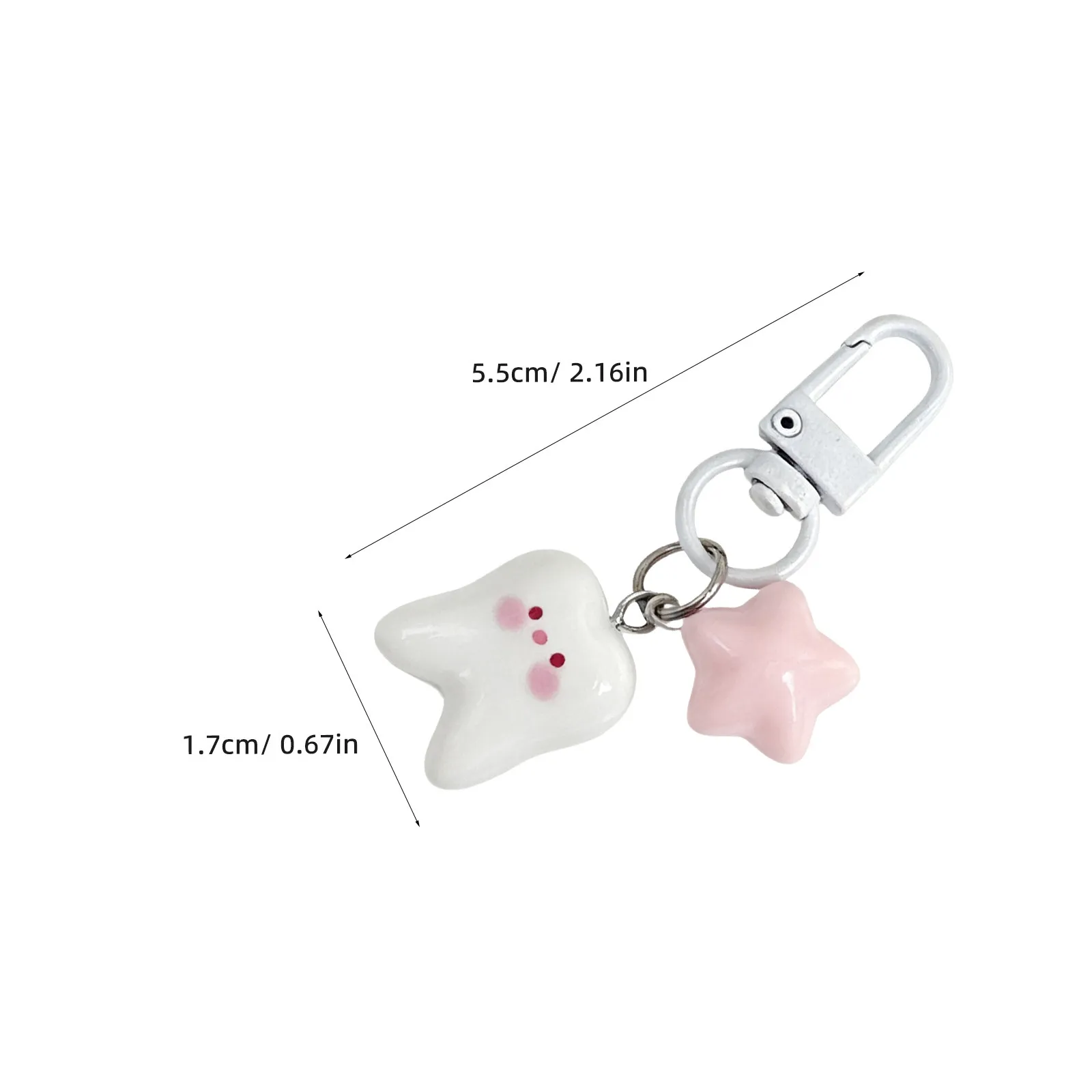 10Pcs Kawaii Tooth Keychain Pendant Mini Backpack Bag Charm Party Favor Basket Stuffer Tooth Shape Keychain Mini Cute Bag Charm - view 6
