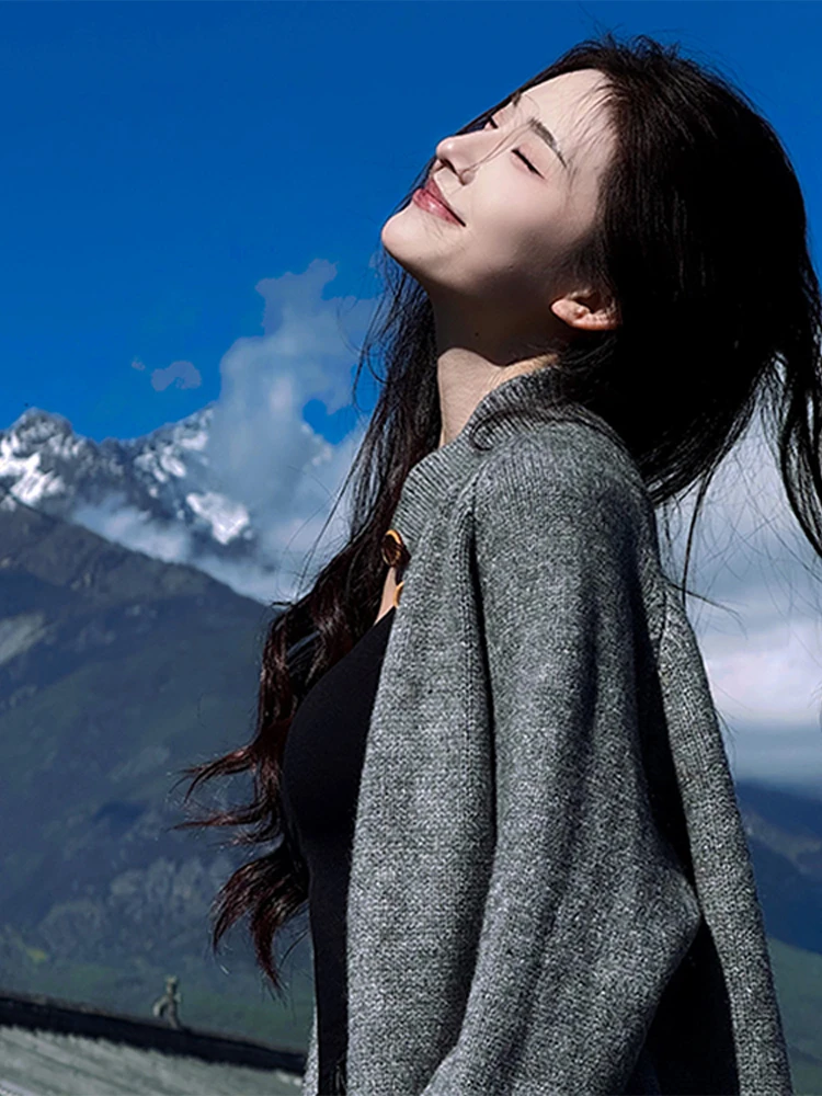 Retro gebreide trui jas dames herfst winter zachte luie Sle losse pasvorm Koreaanse Faion casual ronde Ne enkele knop