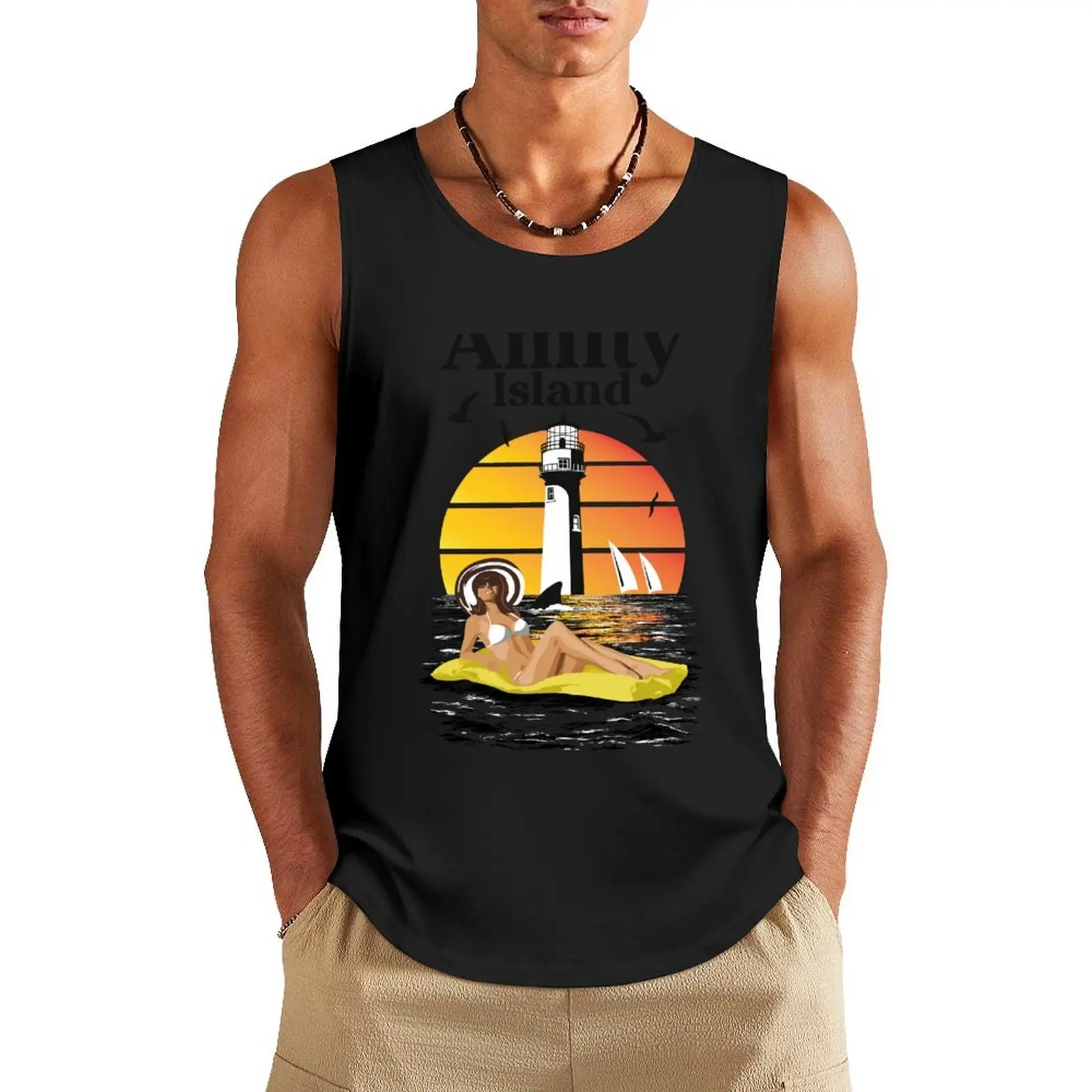 

Amity Island 1975 Tank Top muscular man t-shirts man t shirts