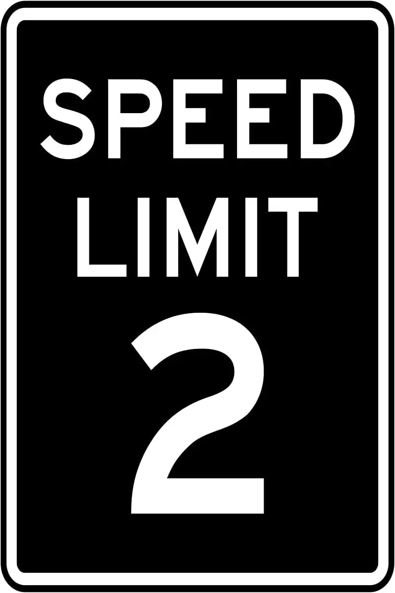 Y1,Night Speed Limit 2 MPH Sign,Warning Traffic Road Street Metal Tin Sign,Weather/Fade Resistant Rust Free Sign for Indoor
