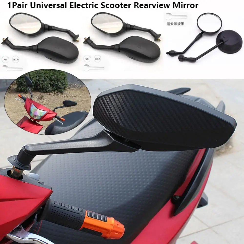 1Pair Universal Electric Scooter Rearview Mirror Black 8mm/10mm Rigth Thread Multistyles Motorcycle Scooter Reflector