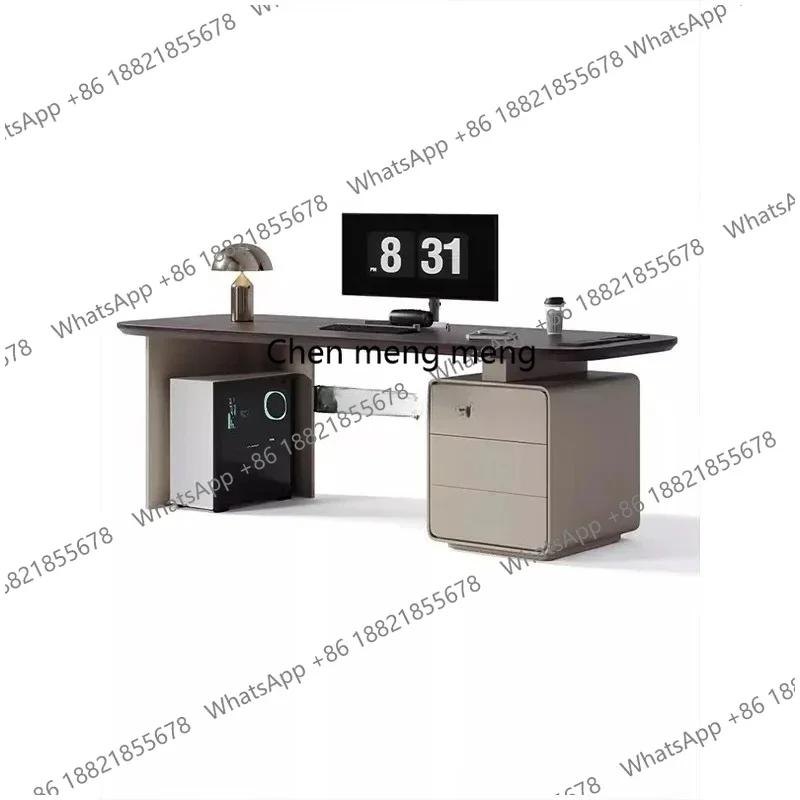X188 Italian minimalist desk modern minimalist light luxury office computer desk high-end solid wood writing desk