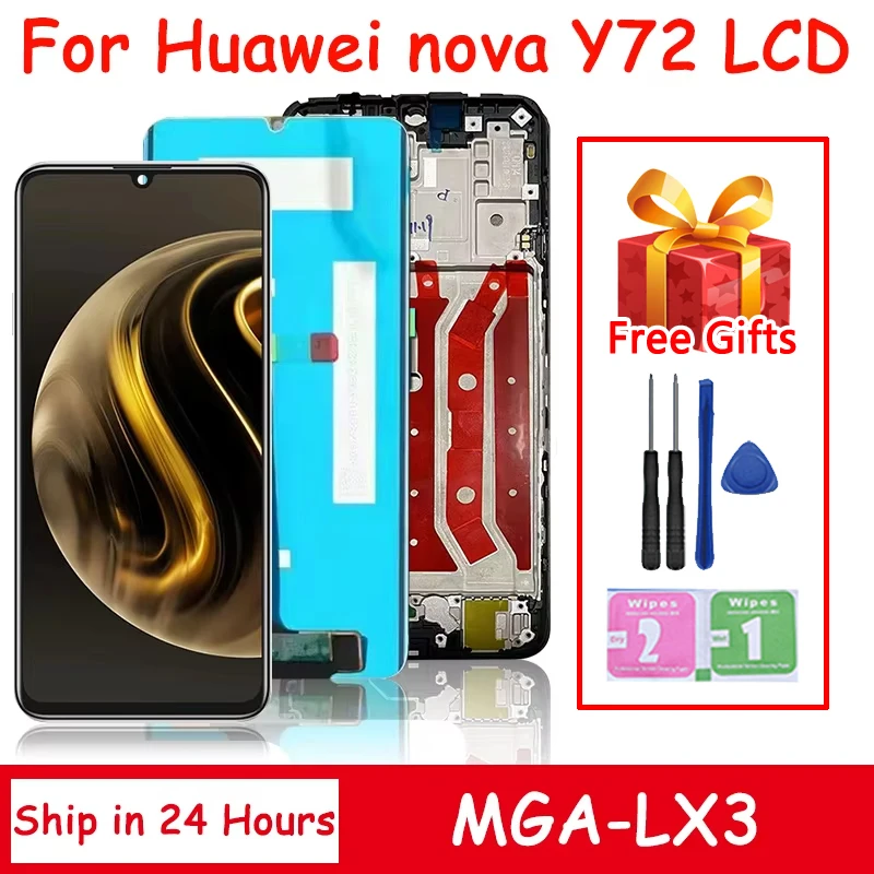 مراجعة تفصيلية لشاشة الهاتف Huawei nova Y72 MGA-LX3 LCD Display Touch Panel Digitizer