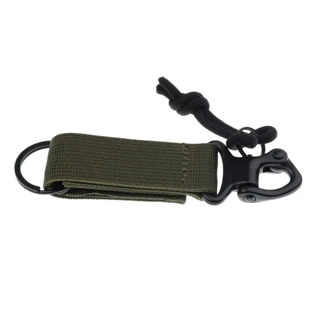 Elastic Rope Carabiner Keychain Hook Nylon Molle Belt Buckle Outdoor Waist Clip for Backpack Rope Bag