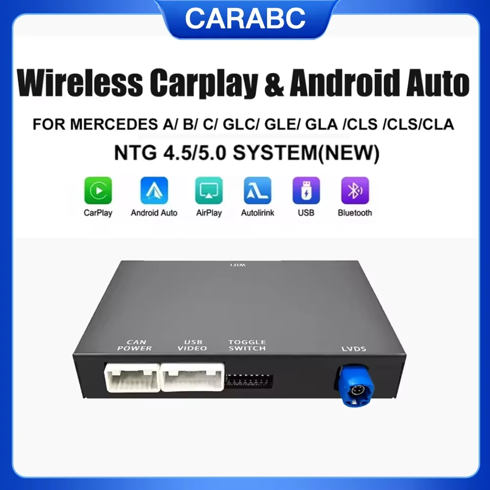 CARABC Wireless Android Auto Wireless CarPlay for NTG4.5 NTG5.0 Mercedes Benz A B C E Class GLA CLA CLE W205 W176 W204 W246 W167