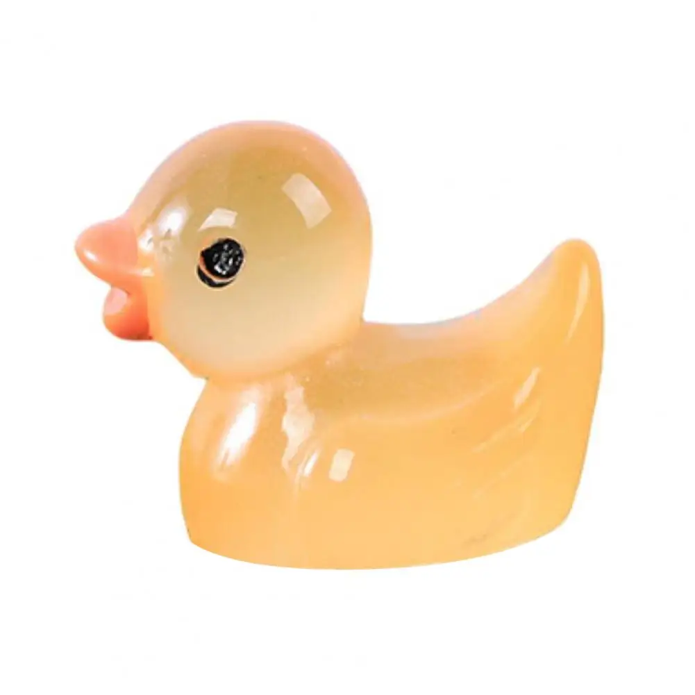 Resin Animal Figures Long Lasting Multipurpose Attractive Fluorescent Duck Animal Figures Landscape Ornaments