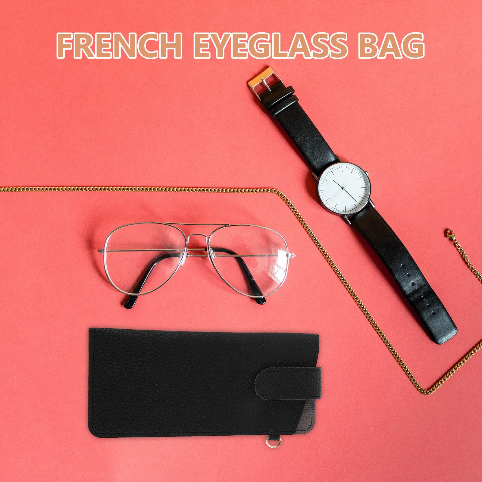 

PU Sunglasses Case Neck Hanging Soft Eyeglass Pouch Portable Compact Glasses Organizer Bag Travel Storage Holder