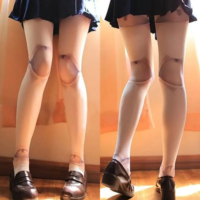

Gothic Harajuku Novelty Pantyhose Stocking Japanese Goth Style Anime Jointed for Doll Tattoo 3D Print Tights Cosplay Stockings